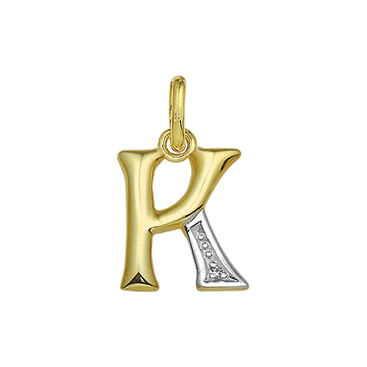 Beschrijving: Creeer een heel persoonlijk collier met deze diamant letter hanger. Kies de initialen van een dierbare je geliefde of misschien wel gewoon die van jezelf! Details: Geelgouden hanger met de letter K en een afmeting van 15x11mm.