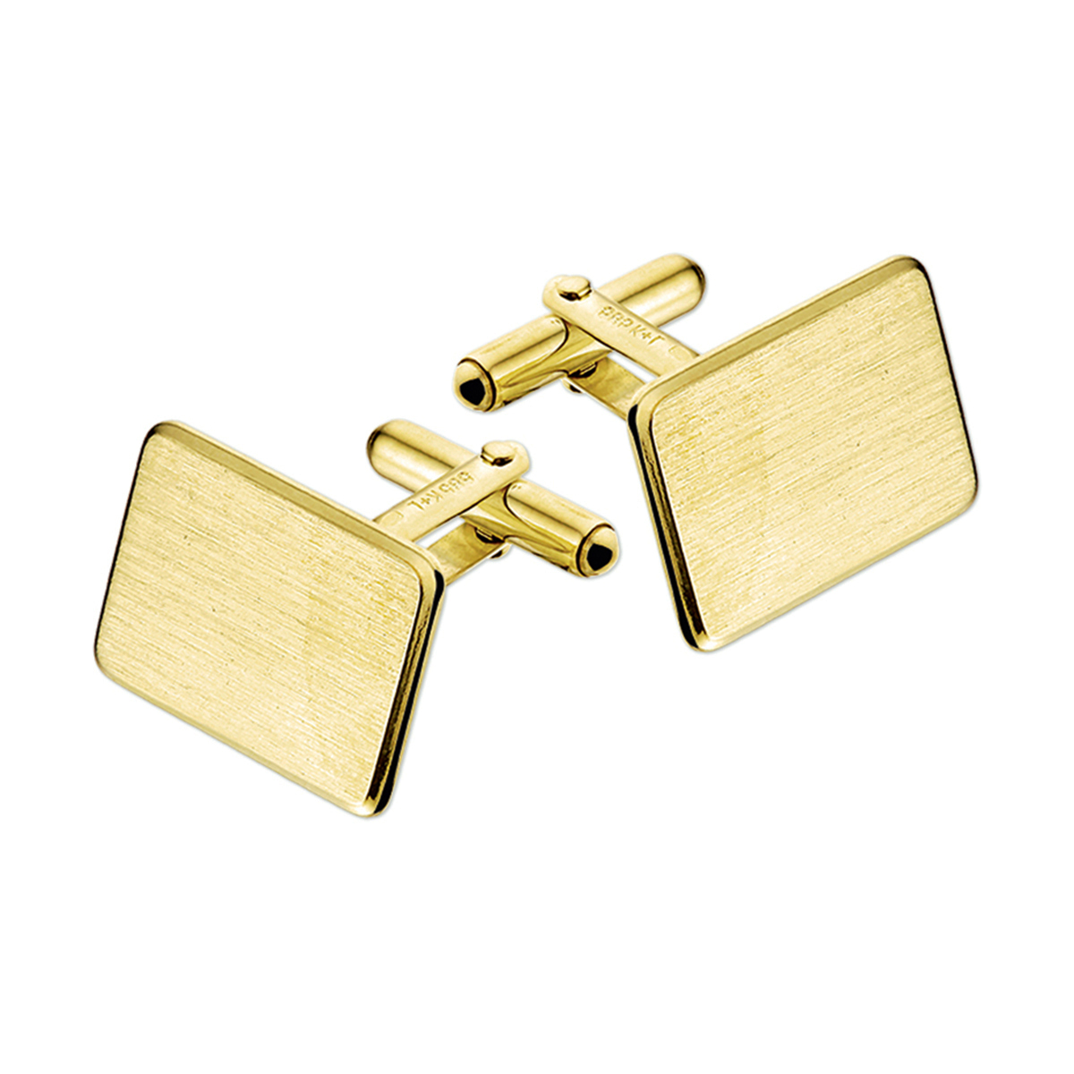  Geelgouden manchetknopen met een poli/matte afwerking. 

Breedte: 18.5 mm
Hoogte: 12.5 mm