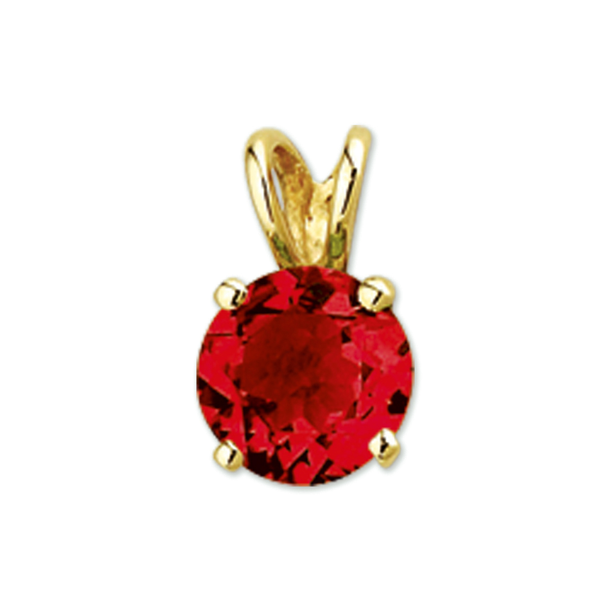 Beschrijving: Geelgouden hanger met granaat. 
Verpakt per: 1
Doelgroep: dames
Breedte: 6.5 mm
Hoogte: 10.5 mm