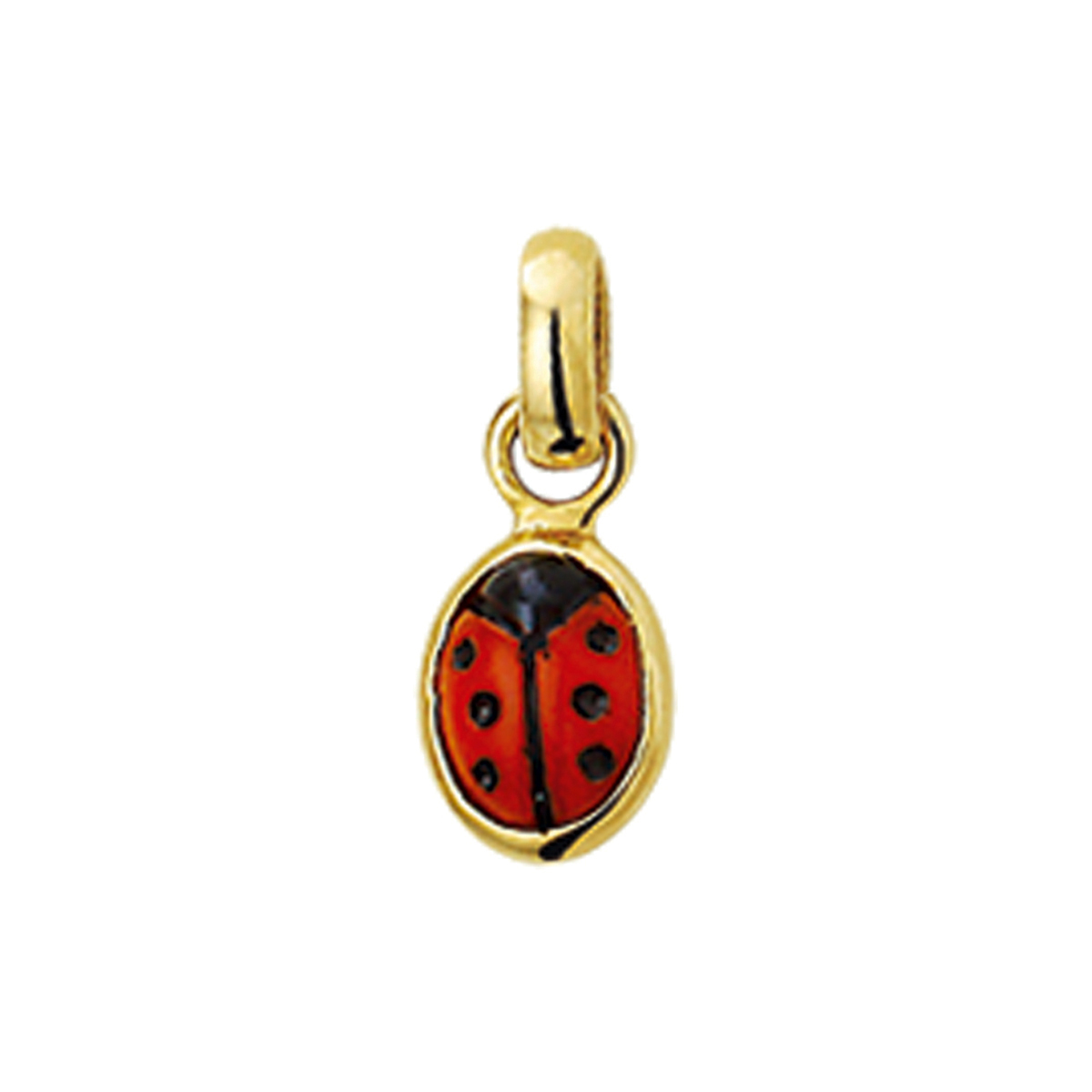 Beschrijving: Geelgouden bedel met een kever.
Doelgroep: kinderen
Breedte: 5 mm
Hoogte: 6 mm