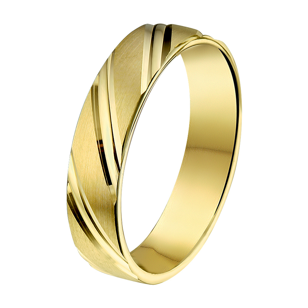 Geelgouden relatiering met een breedte van 5mm.