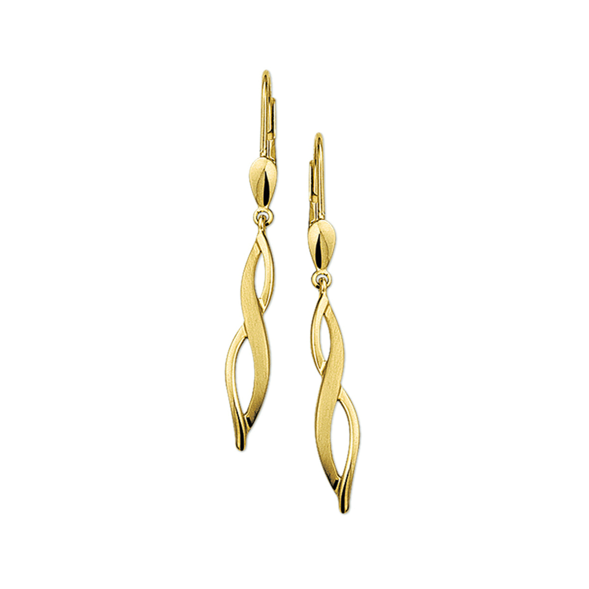 Geelgouden oorhangers met een poli/matte afwerking.
Breedte: 4.5 mm
Hoogte: 24.5 mm
