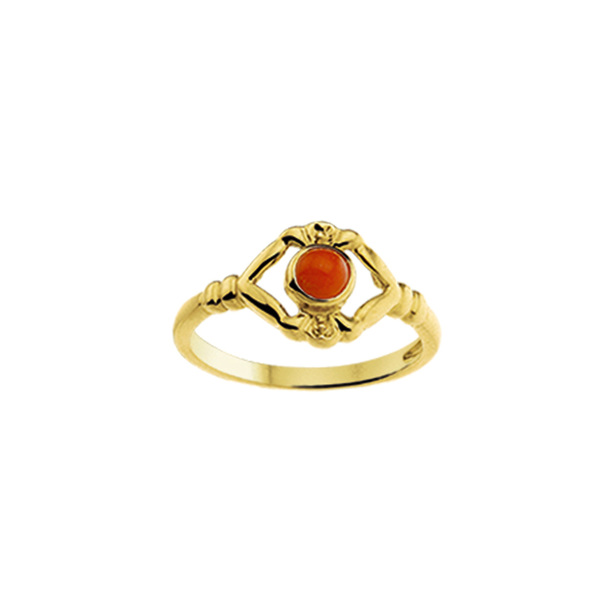 Gouden Ring kinderen met bloedkoraal
