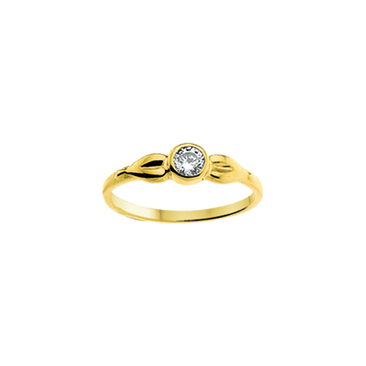 ring zirkonia 14K geel