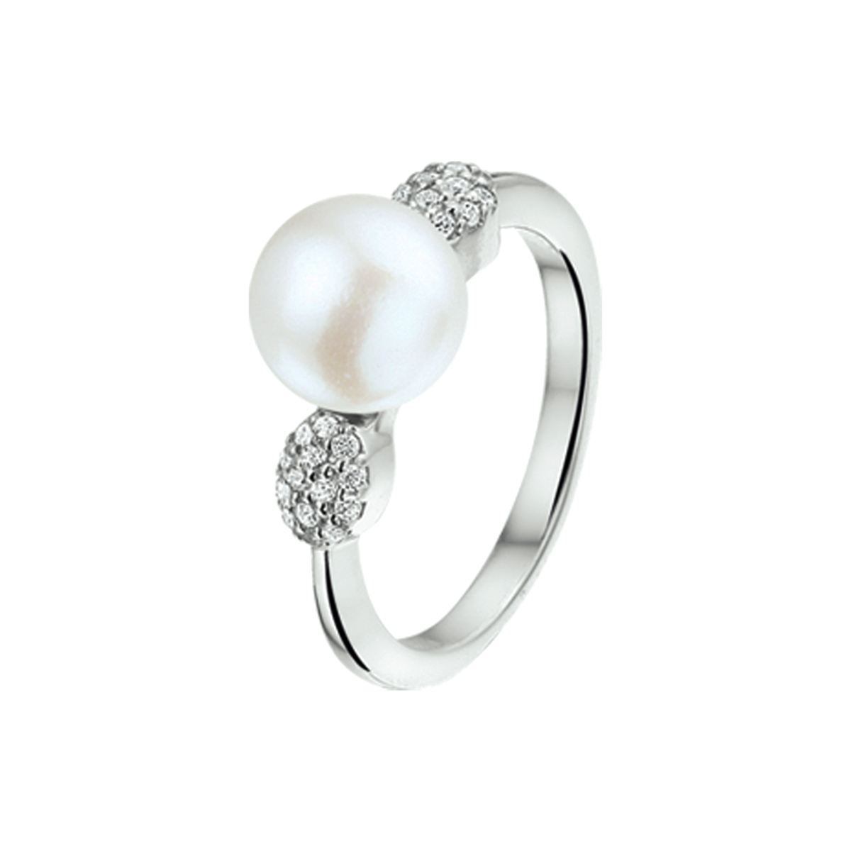 Beschrijving: Gerhodineerd zilveren ring met zoetwaterparel en zirkonia. 
Uniekenummer serie: 33393
Verpakt per: 1
Doelgroep: dames
Ringmaat: 18.50 mm (58)
Breedte: 8.5 mm