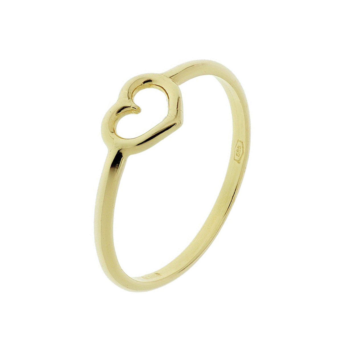 Beschrijving: Geelgouden ring met een open hart. 
Uniekenummer serie: 34589
Verpakt per: 1
Doelgroep: dames
Ringmaat: 16.50 mm (52)
Breedte: 6 mm
