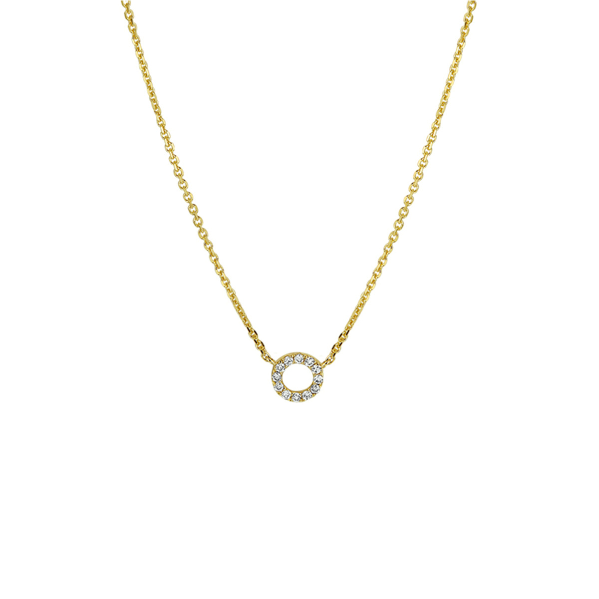 Beschrijving: Geelgouden collier met cirkel van diamant 0.05 ct. Met draaglengtes van 41 43 en 45cm en de schakelbreedte is 0.8mm.
Verpakt per: 1
Doelgroep: dames
Breedte: 0.8 mm
Kortste lengte: 41 mm
Langste lengte: 45 mm