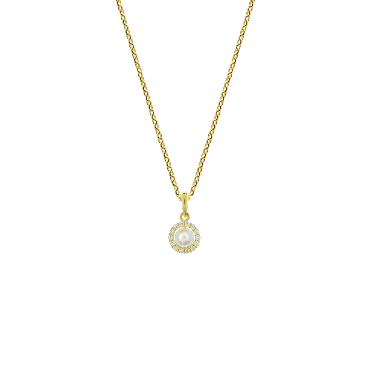 Huiscollectie Collier parel en zirkonia 40.18568