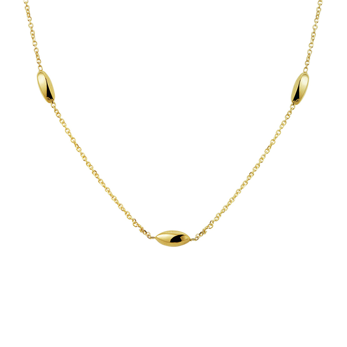 Huiscollectie - Geelgouden fantasie collier, 43/45cm, 3.5mm - 40.18693