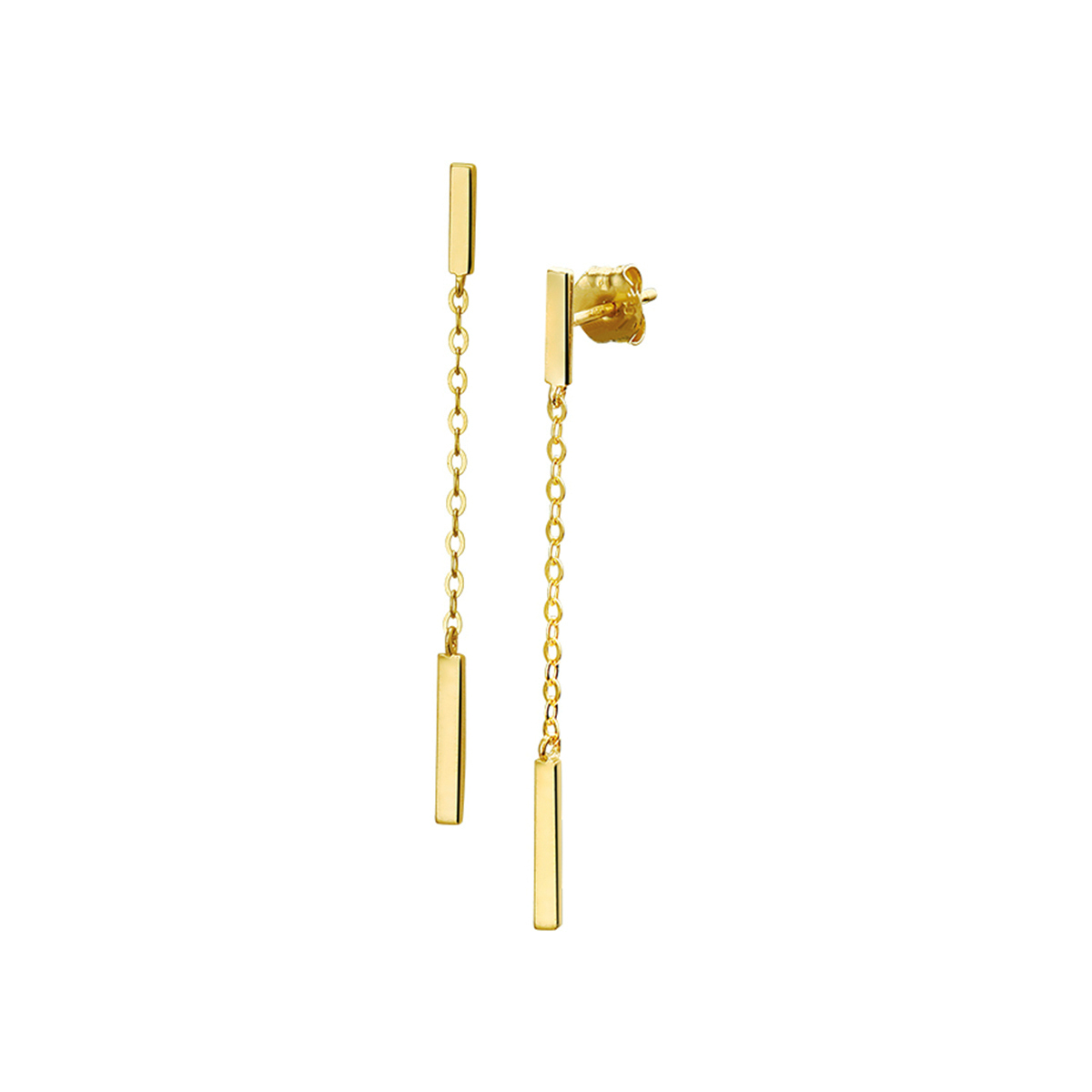 Beschrijving: Trendy geelgouden oorhangers uitgevoerd met balkjes welke verbonden met elkaar zijn via een anker schakel. De oorhangers hebben een totale lengte van 37mm en zijn 1.5mm breed en hebben een stevige poussette sluiting. De oorhangers zijn te combineren met bijpassende sieraden uit onze collectie.
Verpakt per: 1
Doelgroep: dames
Breedte: 1.5 mm
Hoogte: 37 mm