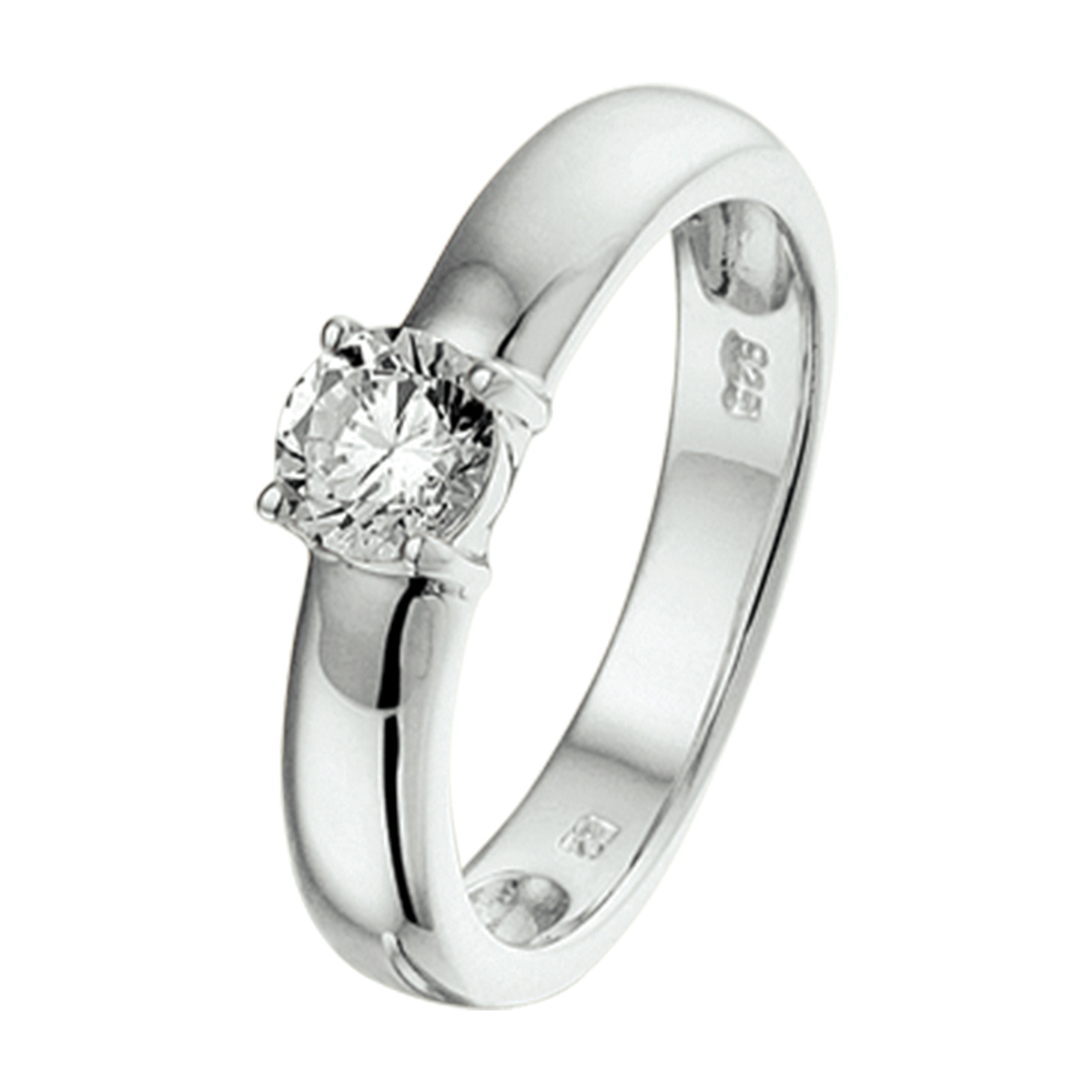 
Ringmaat: 17.25 mm (54)
Breedte: 3.5 mm
Zetting: solitaire (chatonzetting)