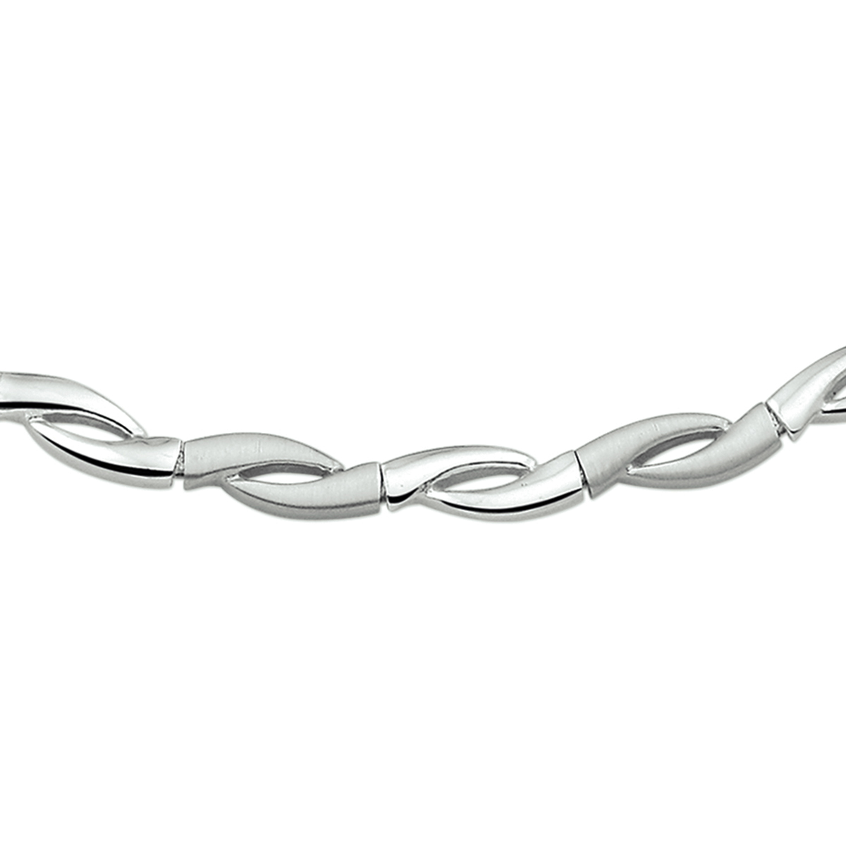 Beschrijving: Gerhodineerd zilveren collier met een poli/matte afwerking.
Verpakt per: 1
Doelgroep: dames
Breedte: 6 mm
Langste lengte: 45 mm