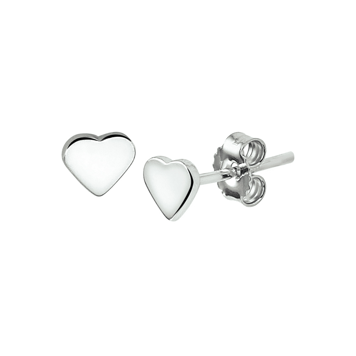 Beschrijving: Gerhodineerd zilveren oorknoppen met een hart ze hebben een afmeting van 4.5 mm x 5 mm. Door  het simplistische design allerdaags te dragen en tevens gemakkelijk te combineren met andere sieraden.
Doelgroep: dames
Breedte: 5 mm
Hoogte: 4.5 mm
