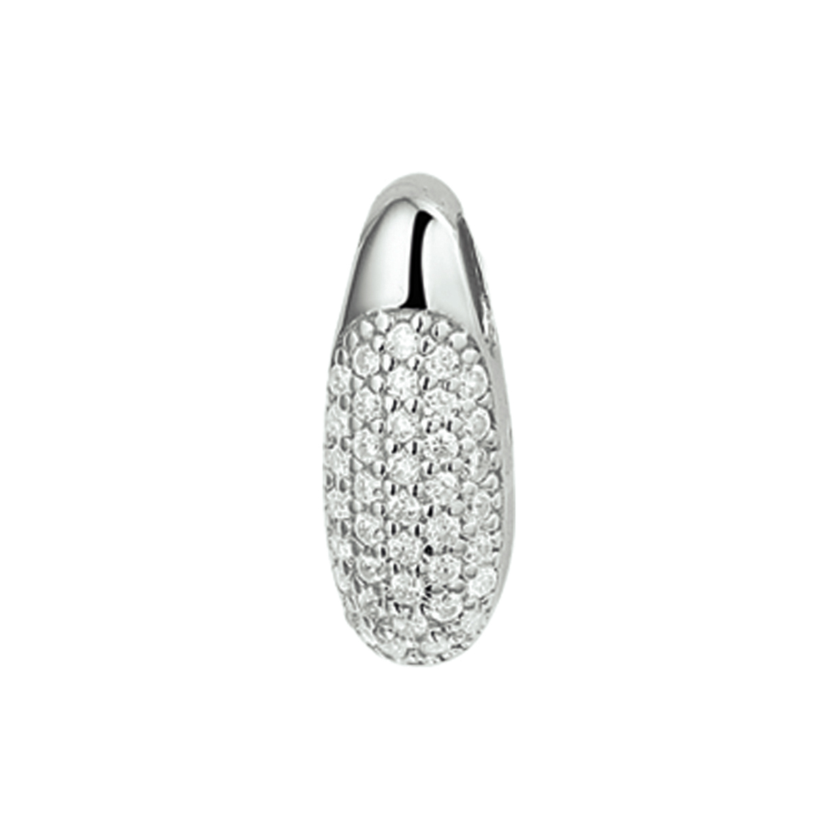 Gerhodineerd zilveren hanger met zirkonia.
