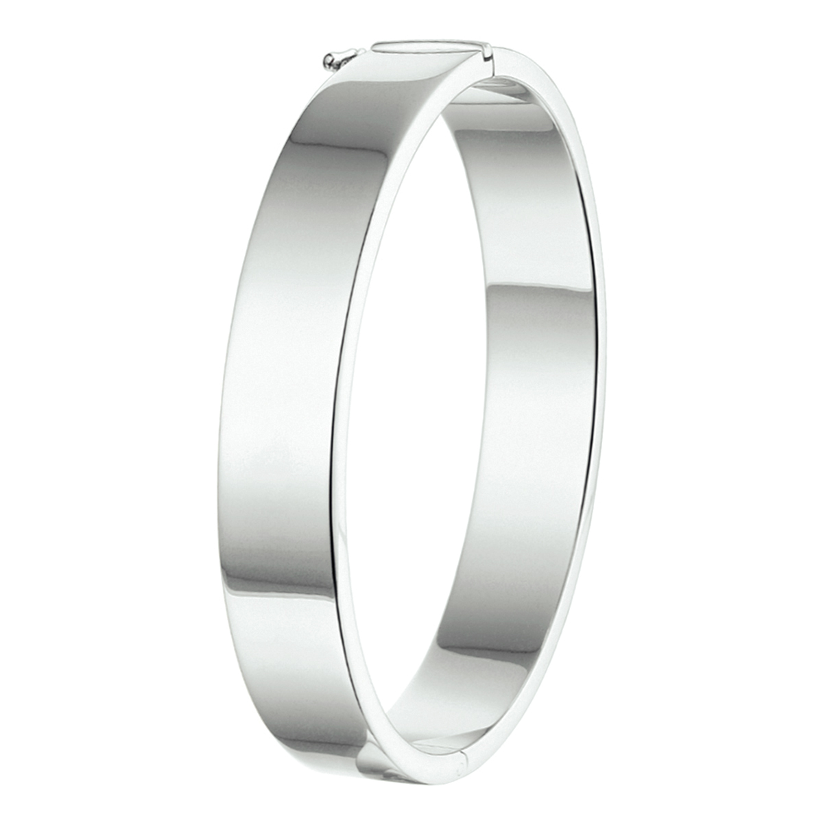 bangle scharnier 10 mm vlakke buis zilver gerhodineerd