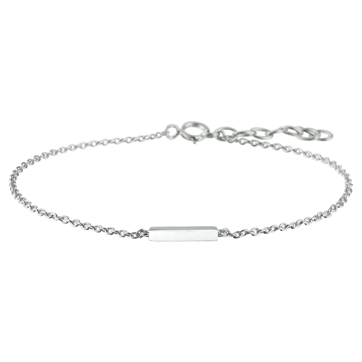 Zilver gerhodineerd armbandje 16.5-18.5 cm
