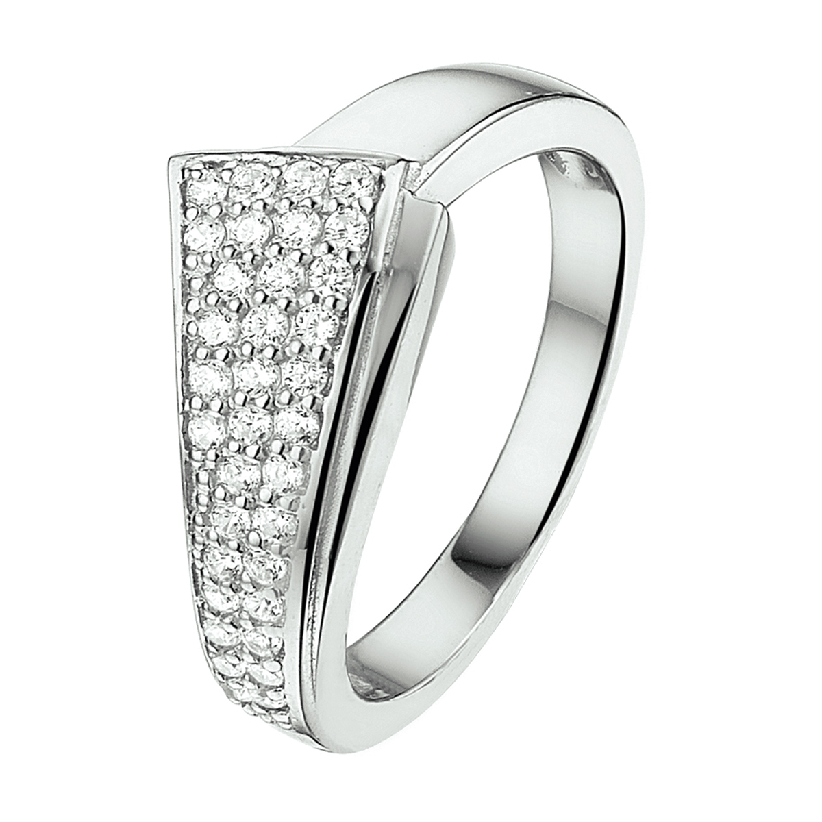 Zilver ring met zirkonia
Ringmaat: 17.75 mm (56)
Breedte: 9 mm
Zetting: pave
