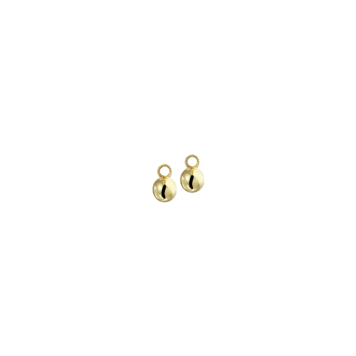 Geelgouden oorringhangers uitgevoerd met een bol van 4mm. De oorringhangers hebben een afmeting van 6.5mm.