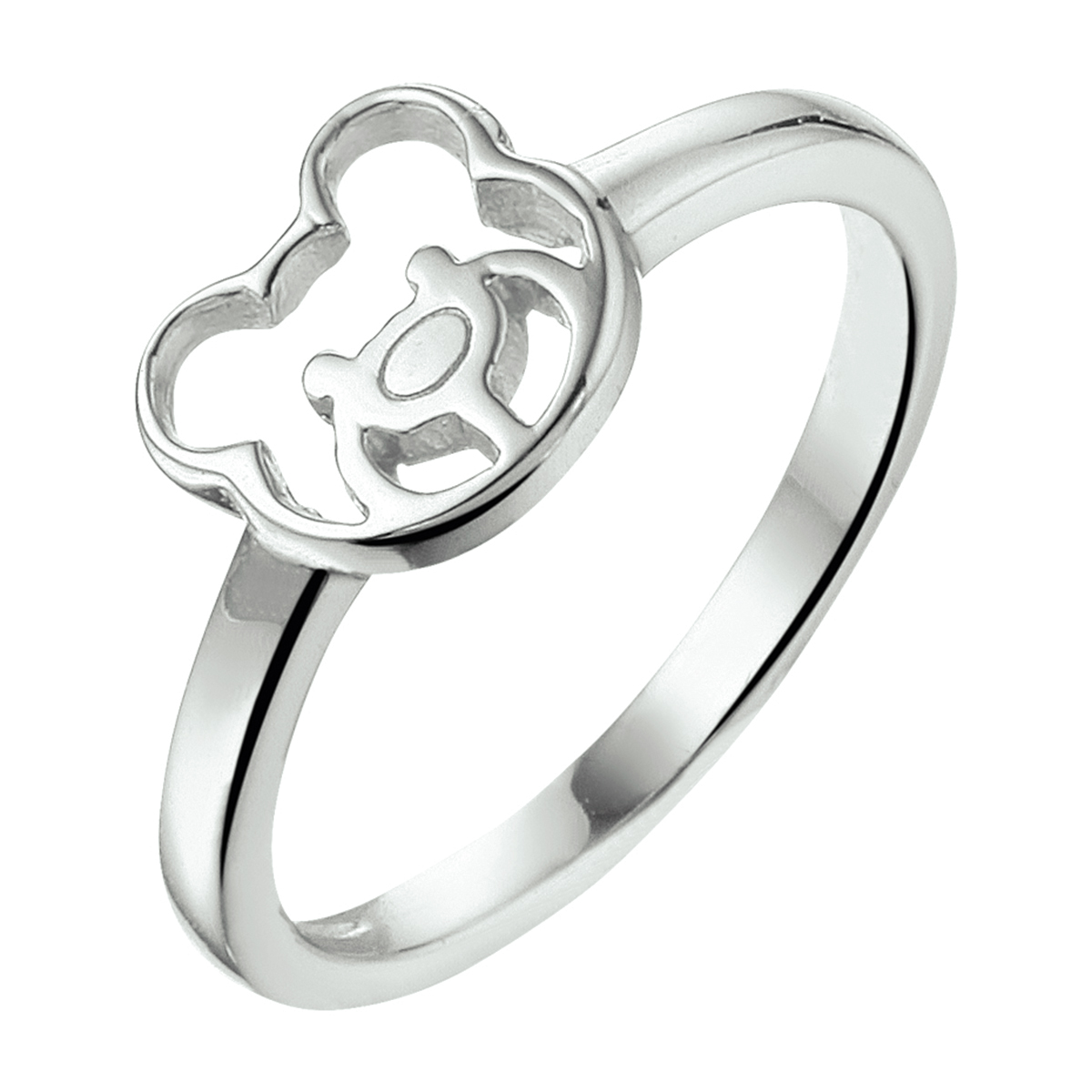 Gerhodineerd zilveren beer ring de ring is er in verschillende maten en heeft een afmeting van 6x7mm. U kunt deze ring combineren met bijpassende sieraden uit onze collectie.