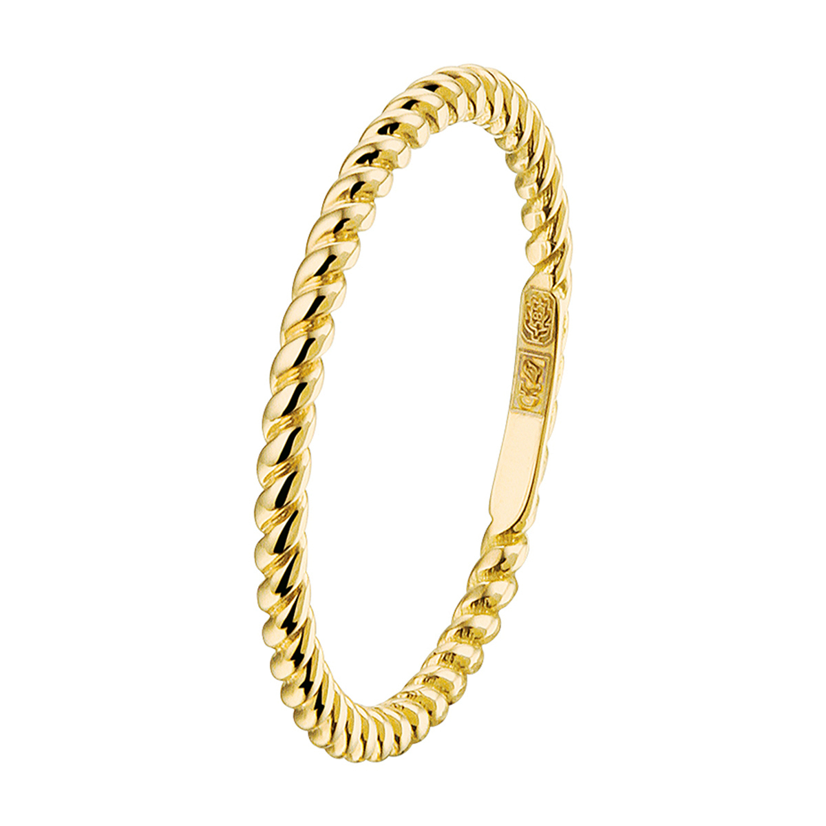 1,5mm brede aanschuifring. 14kt geelgoud.