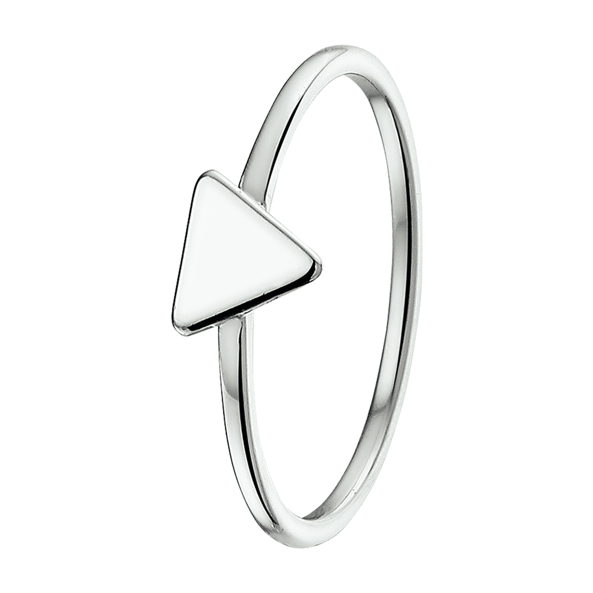 ring driehoek zilver gerhodineerd