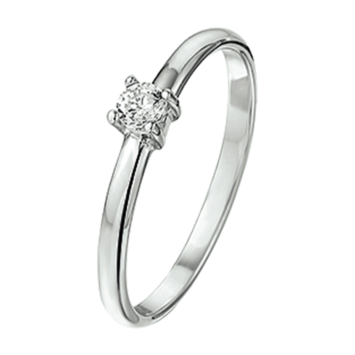 zilveren ring, 4poot+zirconia mt50
