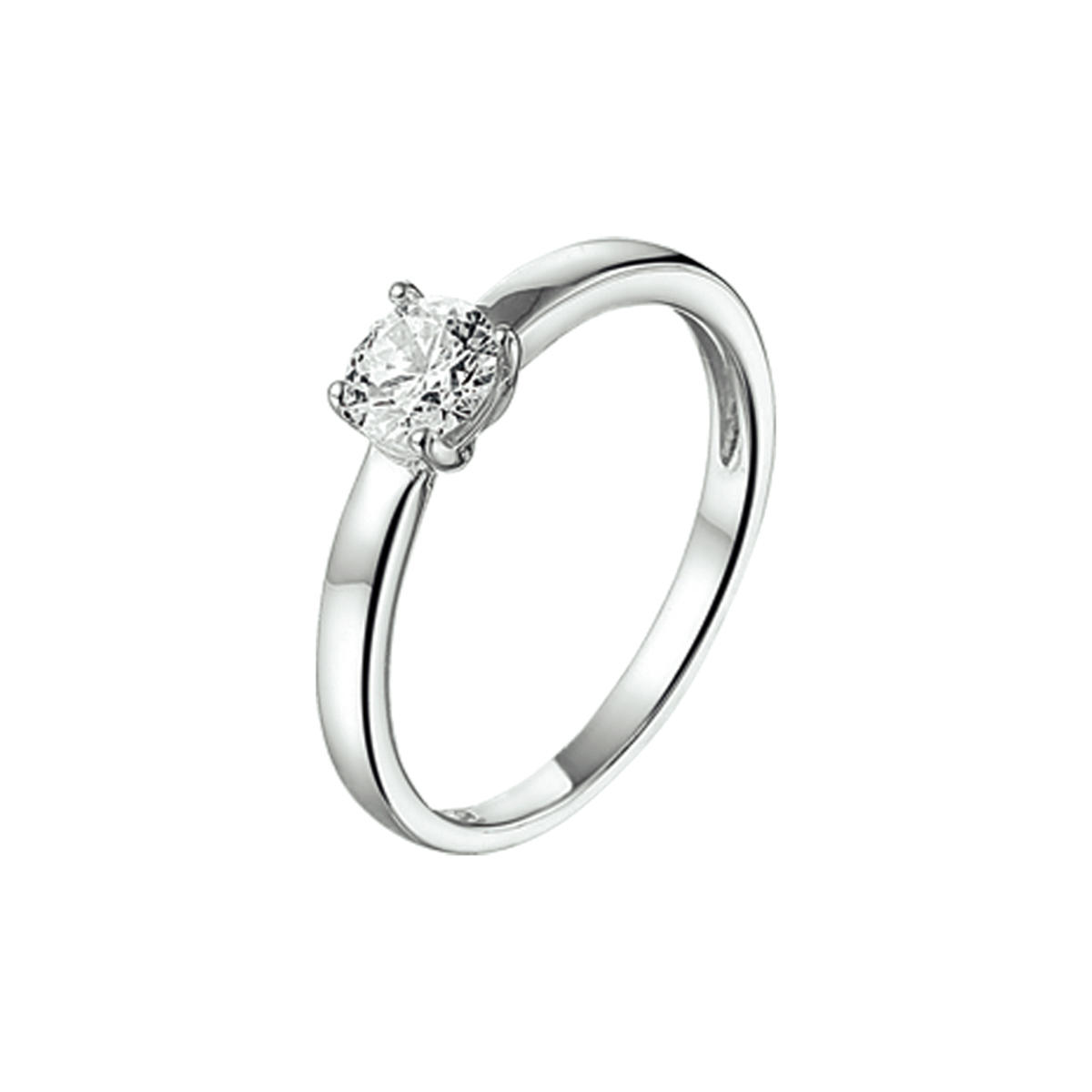 ring zirkonia zilver gerhodineerd