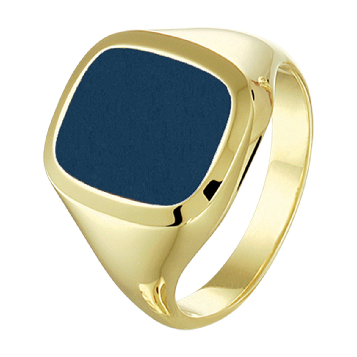 Stijlvolle 14k geelgouden zegelring uitgevoerd met een lagensteen. De ring geeft je look direct een chique uitstraling.
