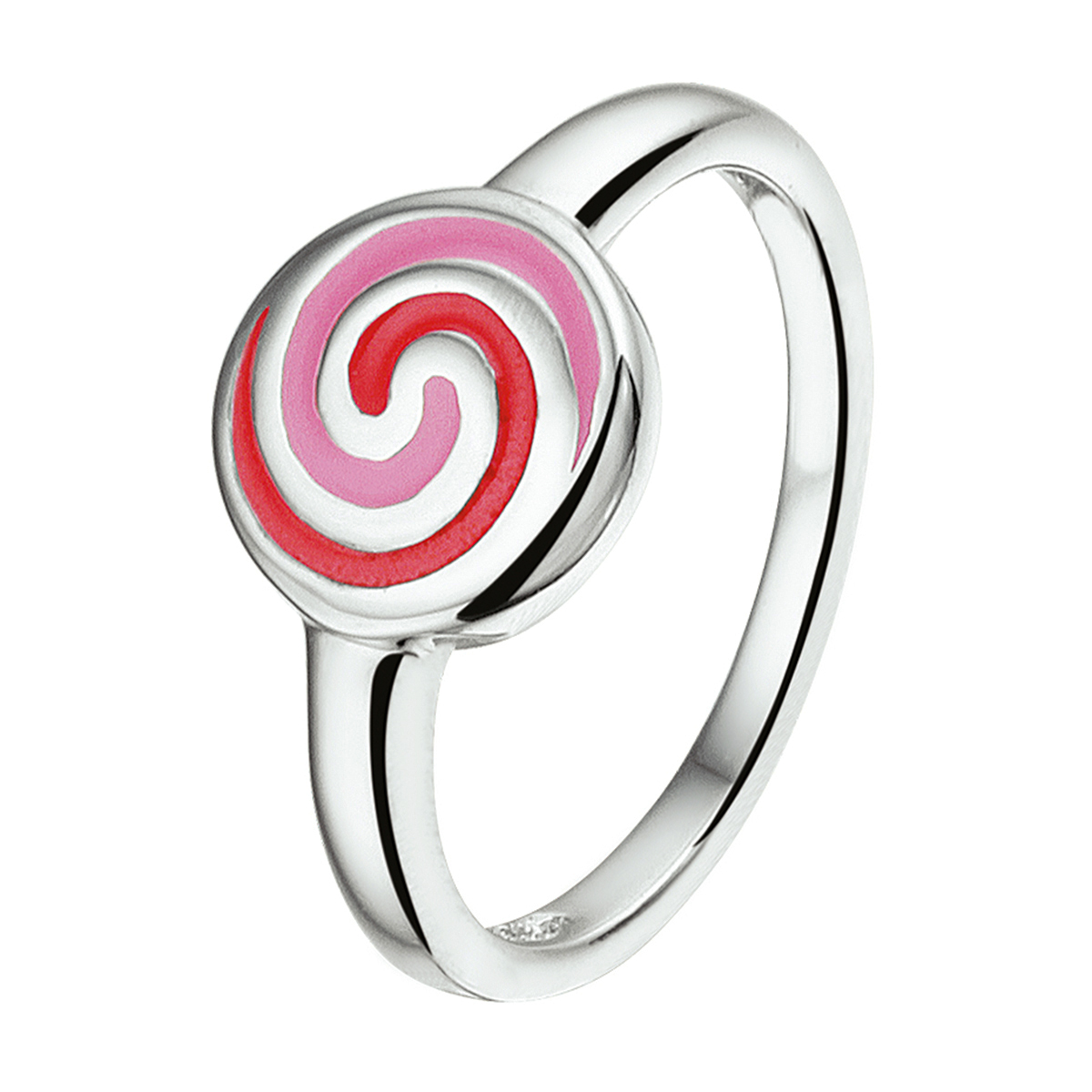 Leuk gerhodineerd zilveren ring uitgevoerd met een rode en roze emaille afwerking. De ring is er in verschillende maten en heeft een breedte van 7.5mm. U kunt deze ring combineren met bijpassende sieraden uit onze collectie. Tip: Leuk om kado te geven! Wat zal ze stralen met alle die mooie kleurtjes! INFO: Gerhodineerd zilver is door de rhodiumlaag beter bestand tegen verkleuren en krassen.