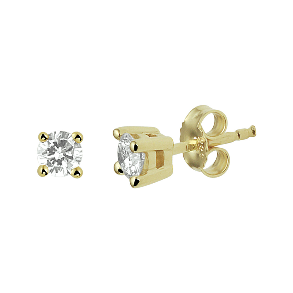 Luxe geelgouden oorknoppen uitgevoerd met een briljant geslepen diamant. Tip: Perfect kado voor dierbare of geliefde! Diamonds are girls best friend!