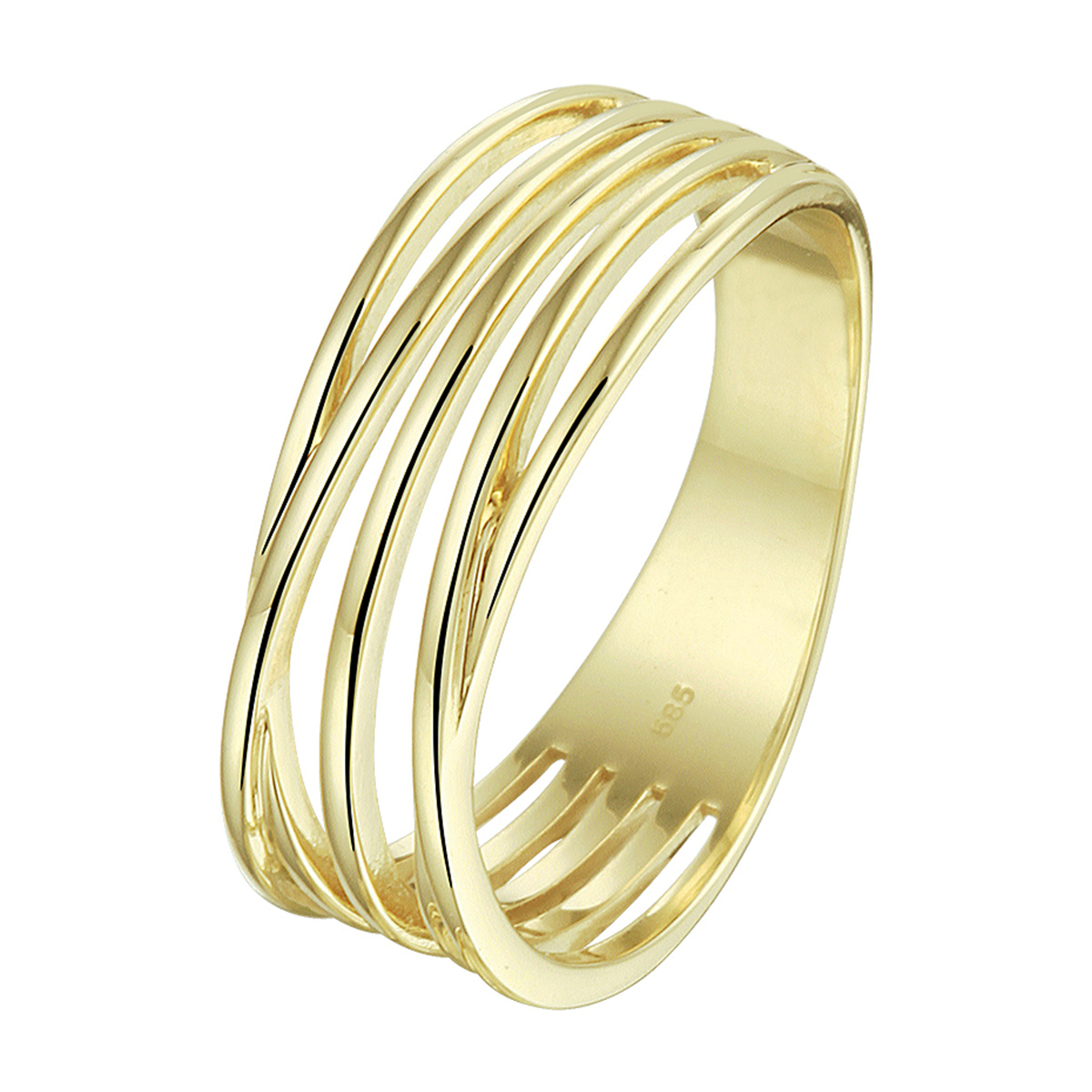 Stijlvolle geelgouden ring met een breedte van 7mm. Minimalistisch design voor een exclusieve uitstraling.