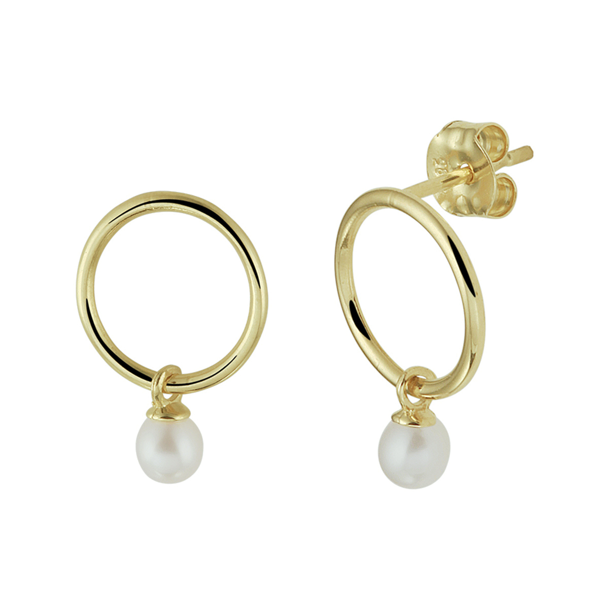 Beschrijving: Stijlvolle geelgouden oorhangers uitgevoerd met een poli afgewerkt open rondje en een zoetwaterparel van 3mm. Tip: Combineer de oorhangers met zoetwaterparel sieraden uit onze collectie en maak zo een mooie set!