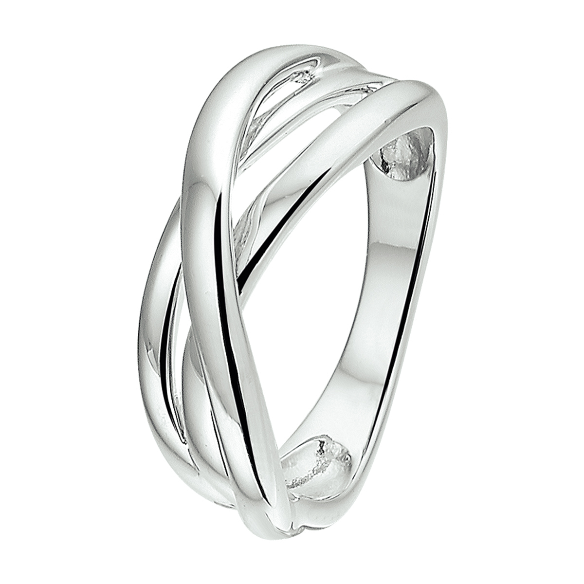 Gerhodineerd zilveren ring van 8.5mm breed in stijlvol design.
Maat 54