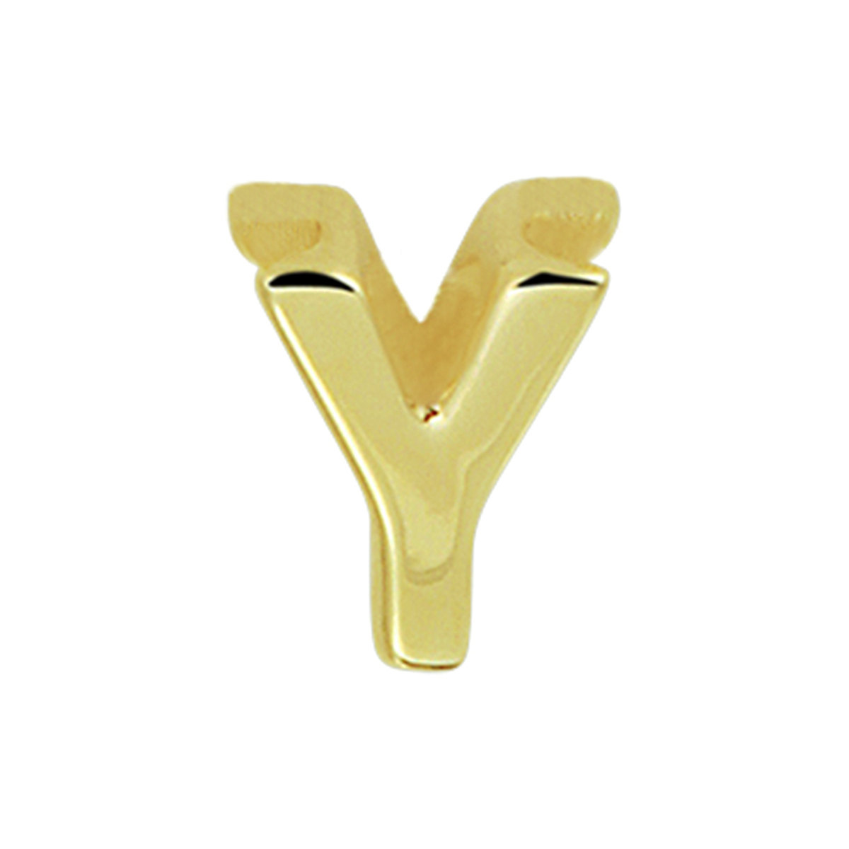 14k Geelgouden hanger uitgevoerd in de letter Y. De hanger heeft een afmeting van 5.5x4.5mm.