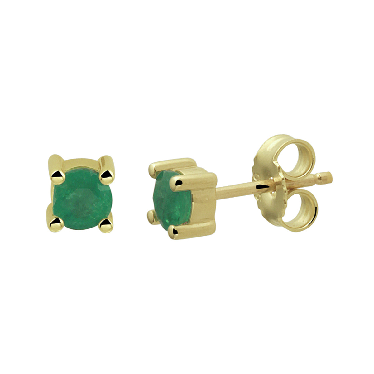 14k Geelgouden oorknoppen uitgevoerd met een schitterende smaragd. De oorknoppen hebben een afmeting van 4x4mm.