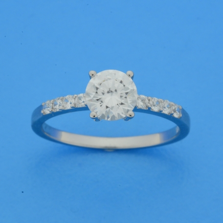 Zilveren ring met zirkonia