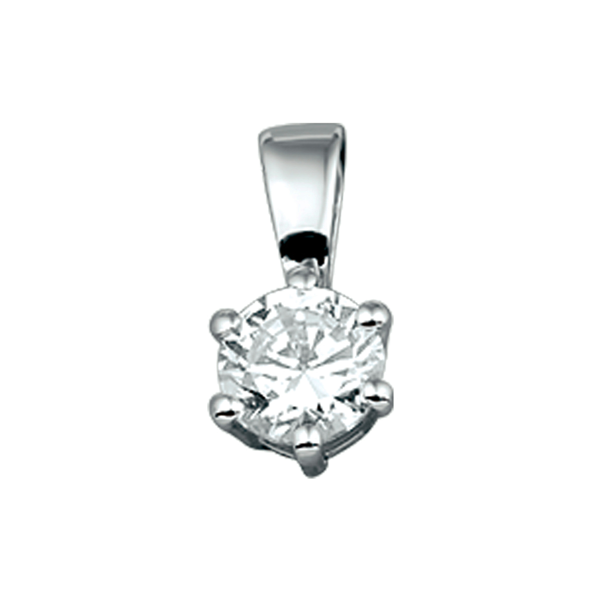 Beschrijving: Witgouden hanger met zirkonia. 
Verpakt per: 1
Doelgroep: dames
Zetting: solitaire (chatonzetting)