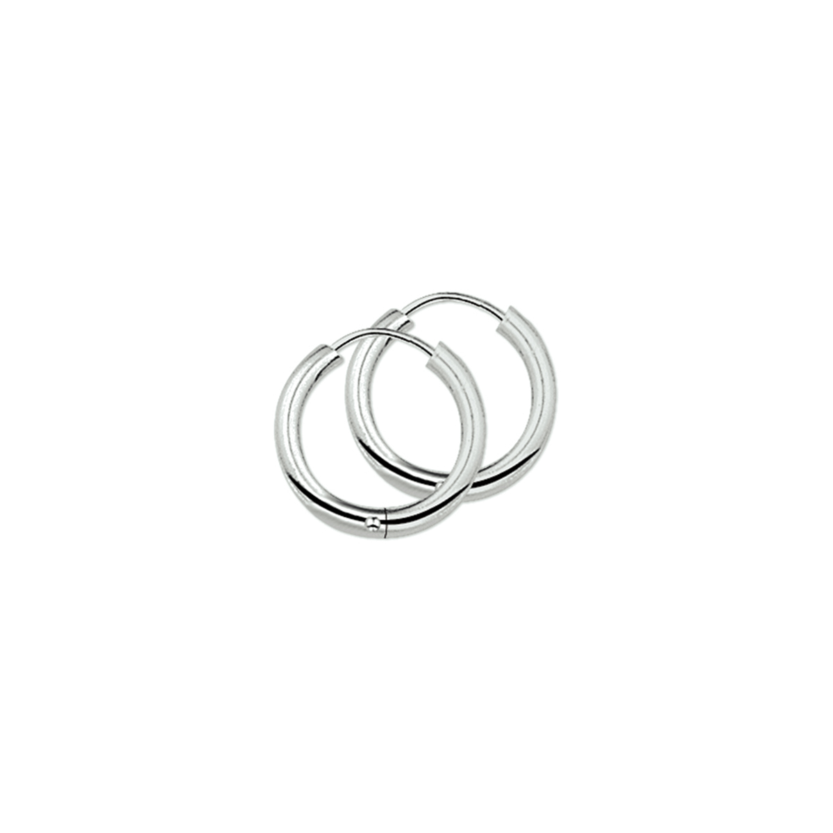 Witgouden creool 2,5mm breed. Diameter 15mm.
