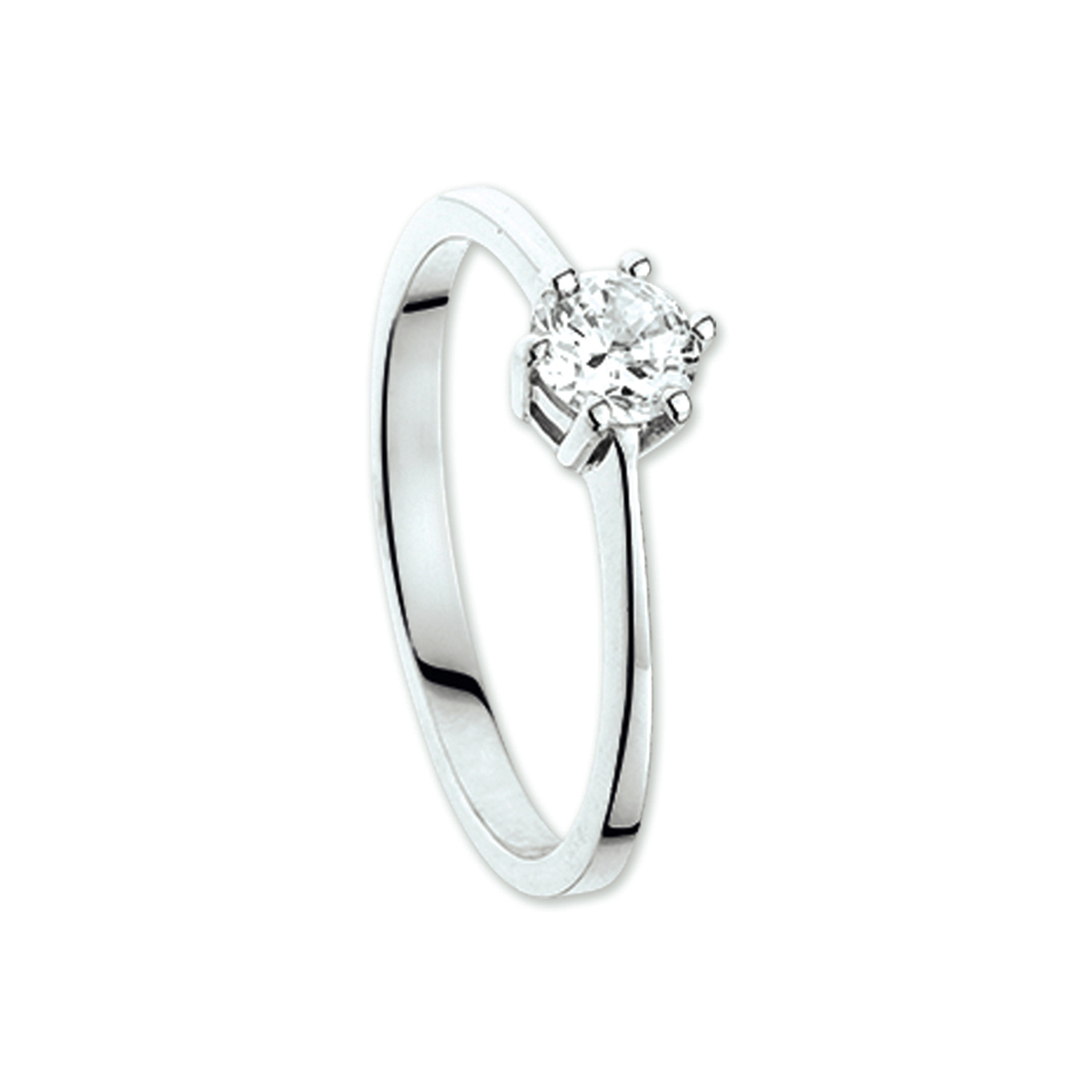 Beschrijving: Witgouden ring met zirkonia. 
Uniekenummer serie: 30322
Verpakt per: 1
Doelgroep: dames
Ringmaat: 18.50 mm (58)
Zetting: solitaire (chatonzetting)