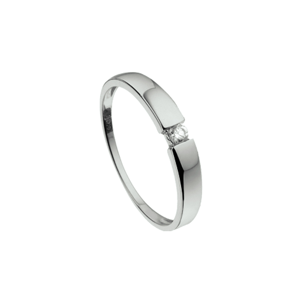 Beschrijving: Witgouden ring met zirkonia. 
Uniekenummer serie: 32010
Verpakt per: 1
Doelgroep: dames
Ringmaat: 17.00 mm (53)
Breedte: 3 mm
Zetting: solitaire (span zetting)