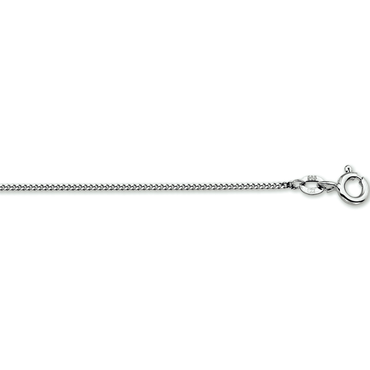 Witgouden collier met gourmette schakel. De schakelbreedte is 1.0mm.