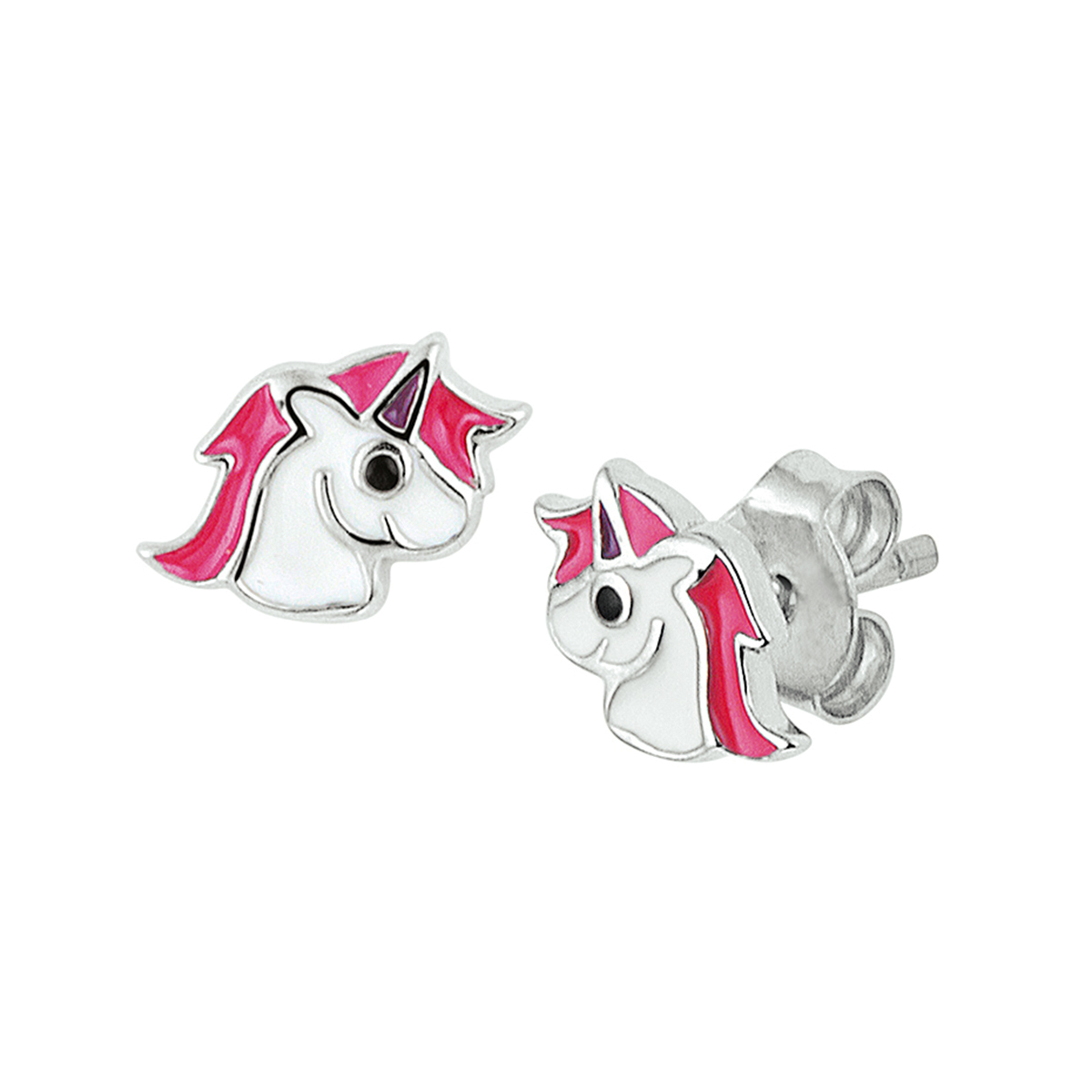 Gerhodineerd zilveren eenhoorn oorknoppen met een afmeting van 6.5x8mm. Deze oorknoppen zijn perfect te combineren met bijpassende sieraden uit onze collectie.