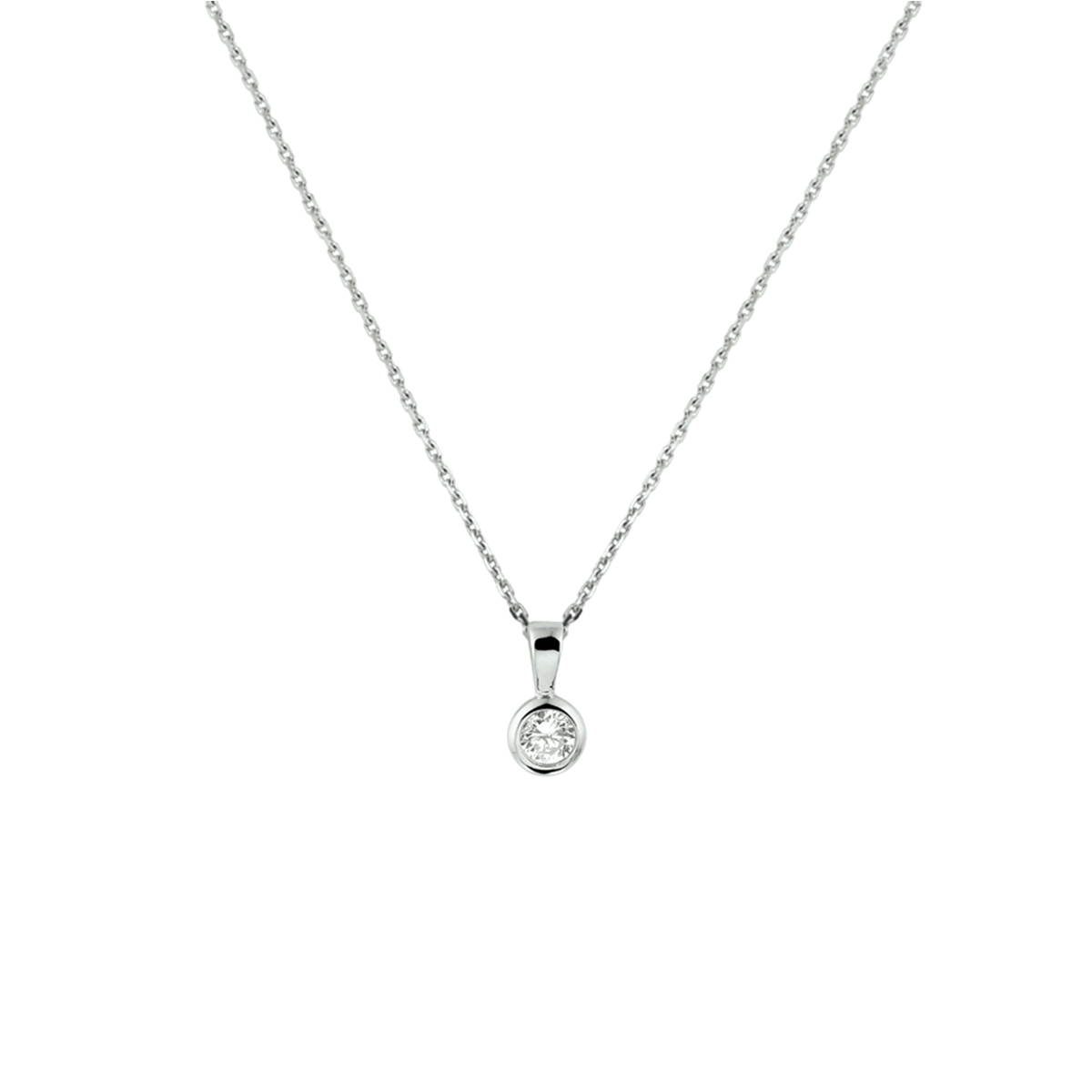 Gerhodineerd zilveren anker collier met een hangertje met een kleine zirkonia gezet in een ronde zetkast. Het collier is voorzien van een verlengstukje van 4cm waardoor het op diverse lengtes kan worden gedragen. Een subtiel en zeer elegant collier wat haar geweldig zal staan!