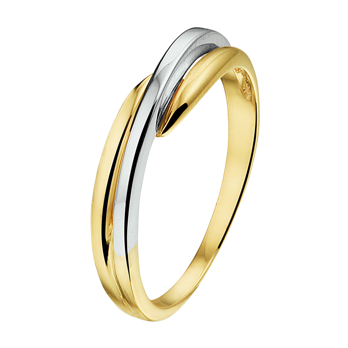 Huiscollectie - Bicolor geel/witgouden ring maat 16.5 - 4207983