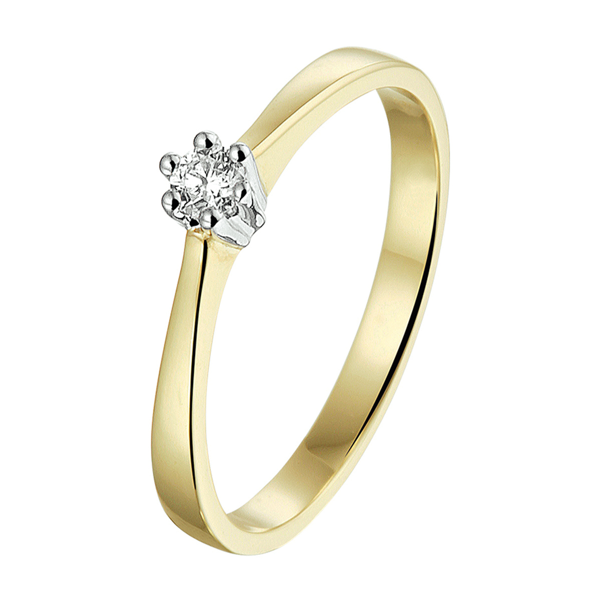 Luxe bicolor geel- en witgouden ring met een breedte van 4mm uitgevoerd met een briljant geslepen diamant van 0.10ct. Tip: Perfect kado voor dierbare of geliefde! Diamonds are girls best friend!
Uniekenummer serie: 41987
Doelgroep: dames
Ringmaat: 17.00 mm (53)
Breedte: 4 mm
Zetting: solitaire (chatonzetting)