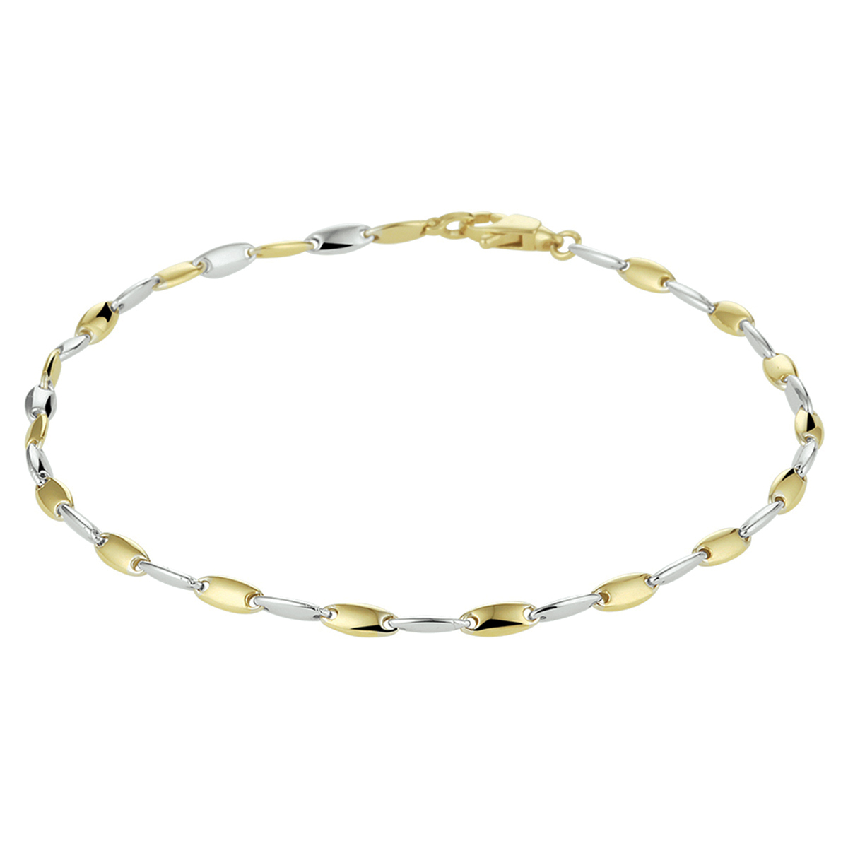 Dit bi-color armband heeft een dikte van 2,5 mm en een lengte van 19 cm. Het is gemaakt van hoogwaardig materiaal en heeft een elegante uitstraling. Het armband kan op verschillende manieren gedragen worden, zowel solo als in combinatie met andere armbanden voor een gelaagde look. De armband is perfect voor dagelijks gebruik en zal zeker de aandacht trekken. Bestel nu en voeg een vleugje luxe toe aan uw outfit.