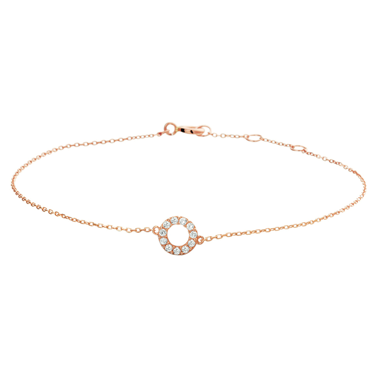 14k Rosegouden armband met een rondje van 6.5mm en een luxe rijzetting van briljant geslepen zirkonia. Deze armband heeft draaglengtes van 16.5, 17.5 en 18.5cm en een stevige veerring sluiting.