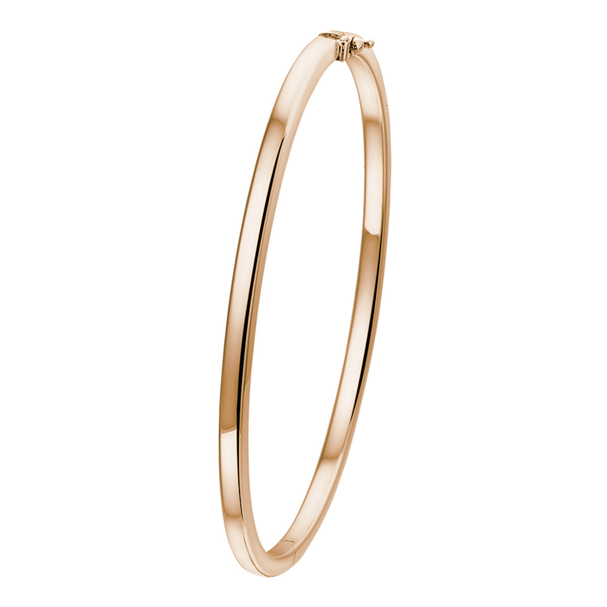 Deze 14-karaats roségouden armband heeft een mooie vlakke afwerking en een tijdloos design. Met een subtiele glans is het een perfecte aanvulling op elke outfit, of het nu casual of formeel is. Draag deze armband alleen voor een minimalistische look of stapel hem met andere armbanden voor een meer opvallende stijl. Een elegant en veelzijdig sieraad voor elke gelegenheid!