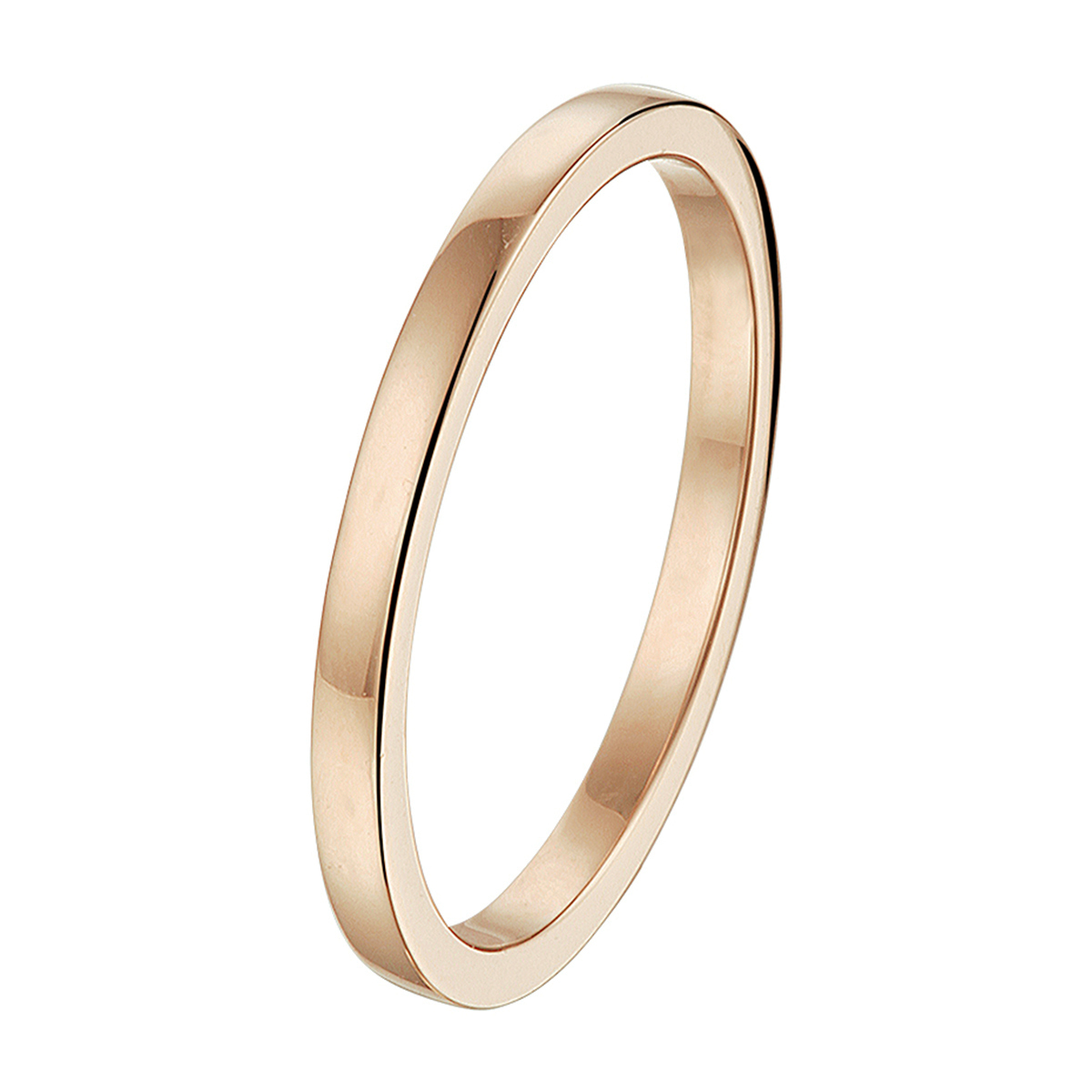 Stijlvolle rosegouden aanschuifring met een poli afwerking. Tip: Combineer deze ring met andere aanschuifringen voor een subtiele en elegante look.