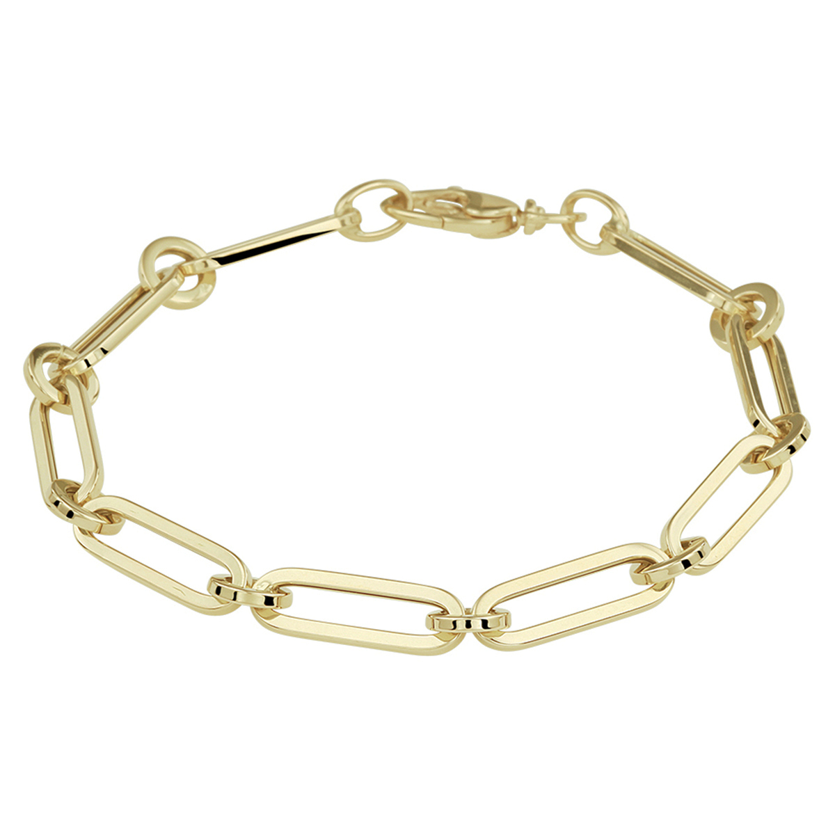 14k Geelgouden anker armband met een schakelbreedte van 6mm uitgevoerd met een stevige karabijn sluiting. De armband heeft een draaglengte van 19cm.